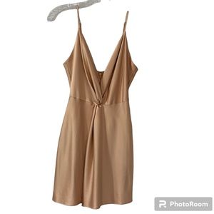 House of Harlow 1960 X Revolve Sharon Gold Satin Slip Dress size Small